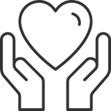 Heart in hands icon